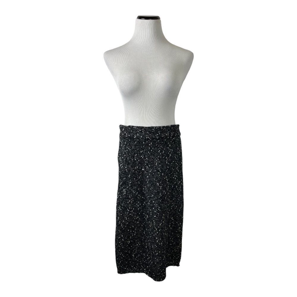 Collections Michelle Stuart Knit Black White Pencil Skirt Size M 90s Vintage